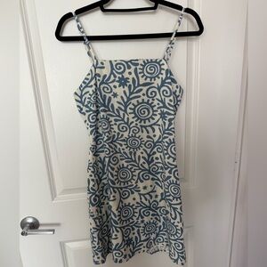 Blue and white mini dress